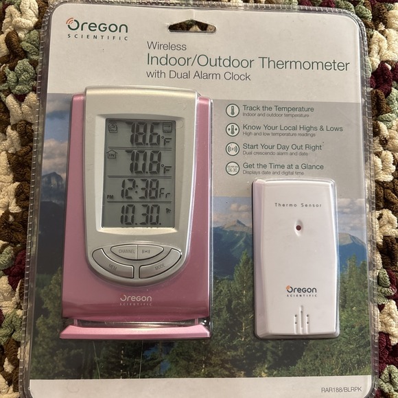 Oregon Ducks Other - Oregon Scientific RAR188 Wireless Indoor Outdoor Thermometer Alarm Clock NEW NOS